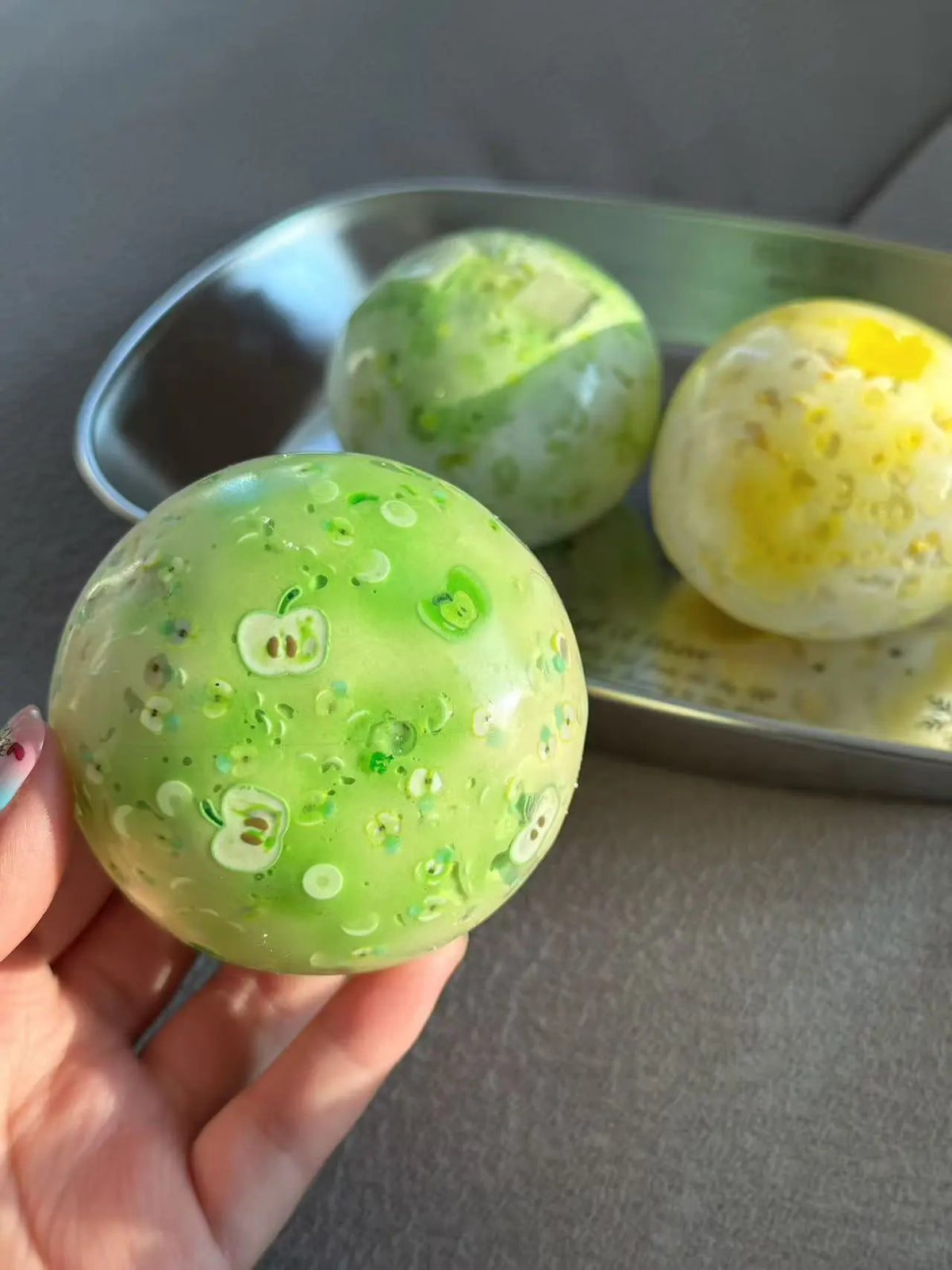 Green Apple Petal Block Squishy – Creamy Texture Stress Relief Toy