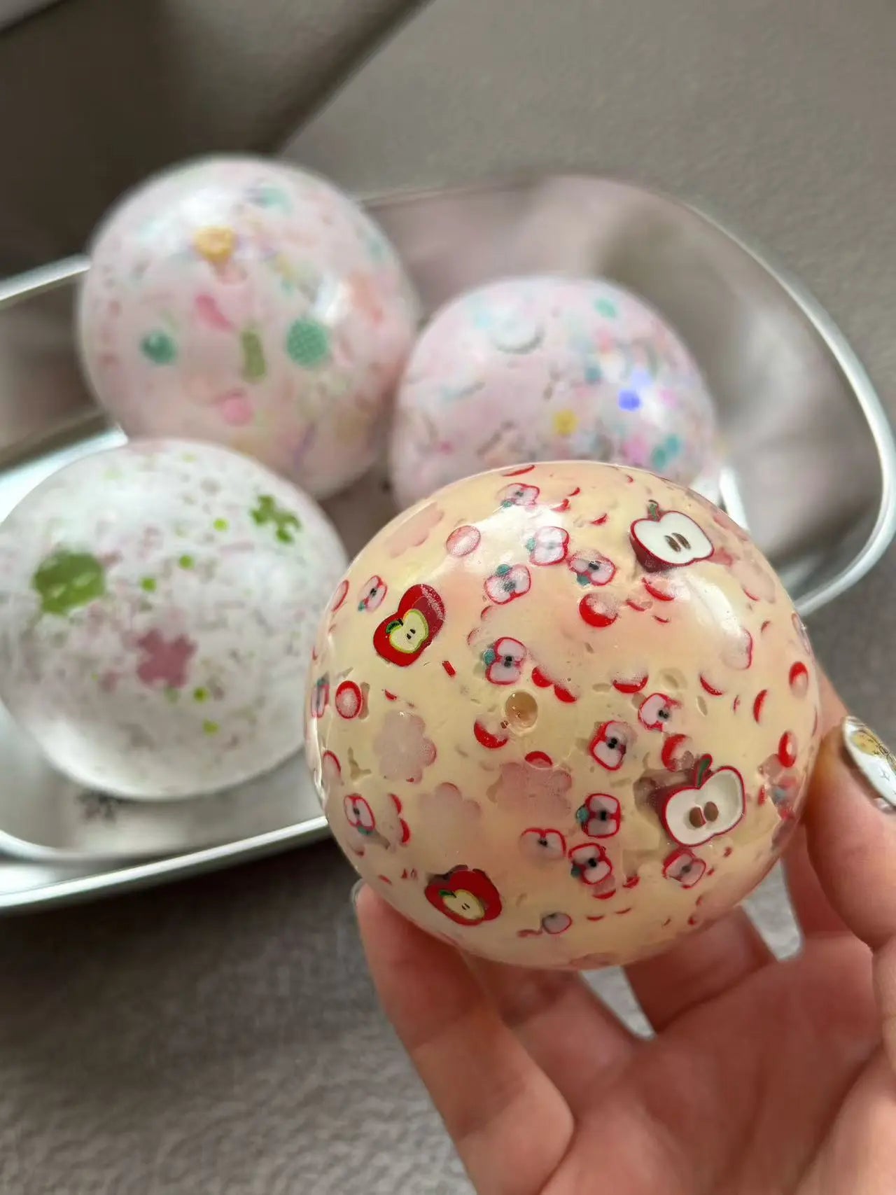Red Apple Petal Block Squishy – Soft Doughy Texture Stress Relief Toy