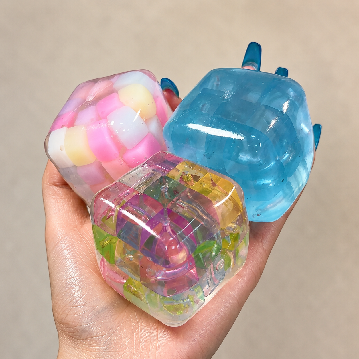 Candy Cube Squishy – Handmade Zero Bounce-back Stress Relief Toy