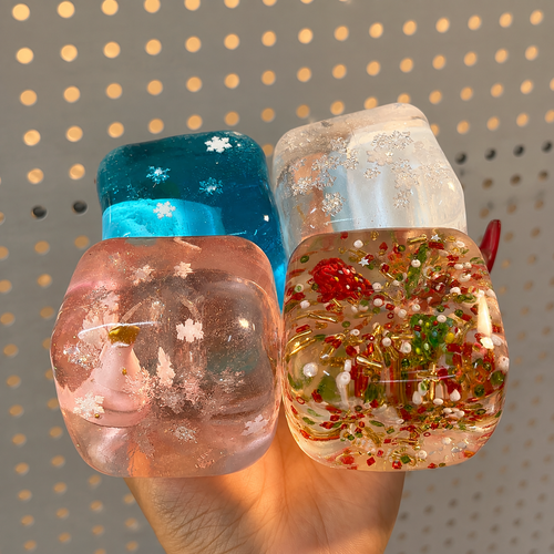 Christmas Crystal Jelly Cube Squishy – Zero Bounce-back Stress Relief Toy