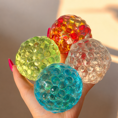 Colorful Glass Beads Squishy – Handmade Zero Bounce-back Stress Relief Toy