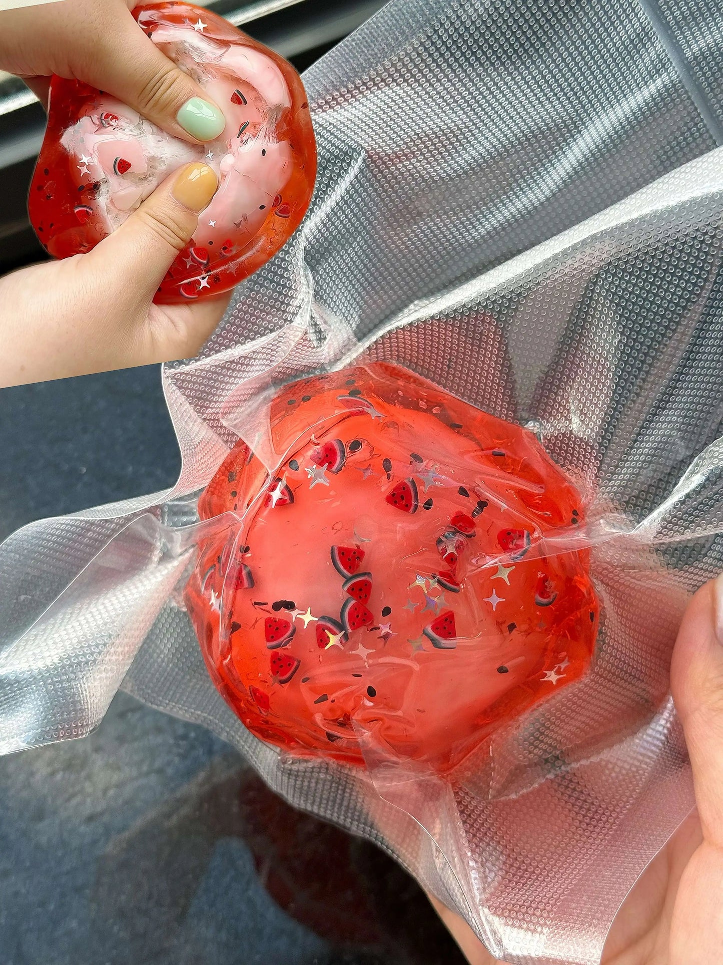 Crackle Watermelon Squishy – Stress Relief Toy