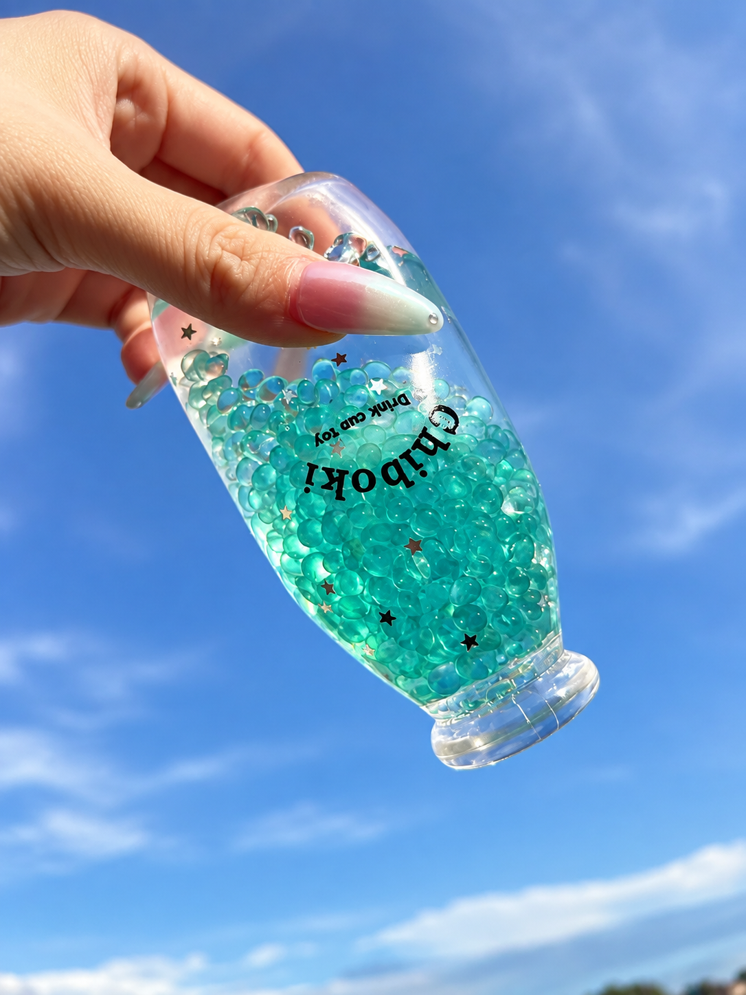 Crystal Jade Beads Soda Bottle Squishy