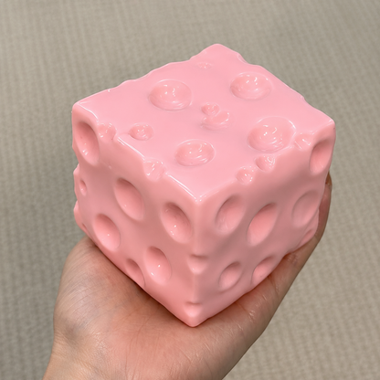 Large Pink Cheese Squishy - Zero Bounce-back Squish Fidget Toy