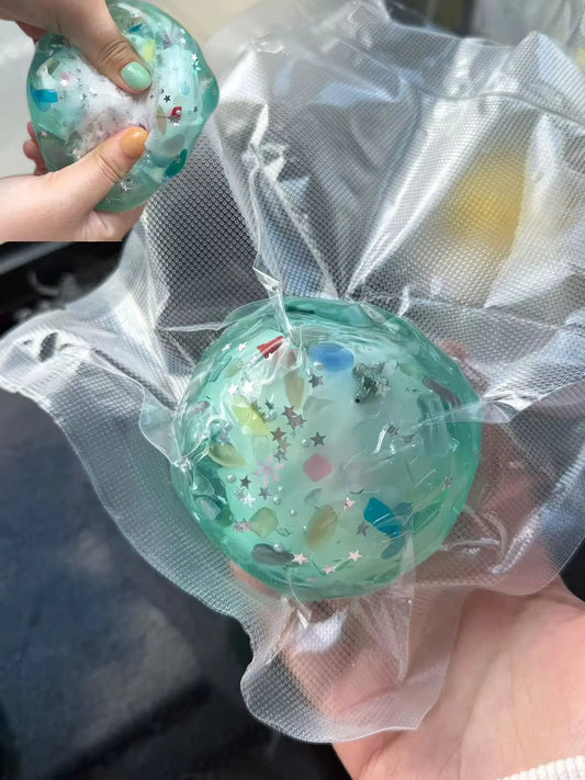 Crackle Ocean Pebble Squishy – Stress Relief Toy