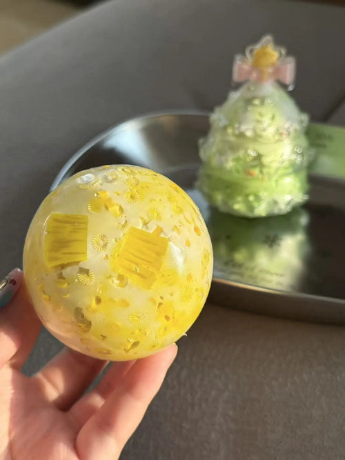 Pineapple Milkshake Petal Block Squishy – Creamy Texture Stress Relief Toy