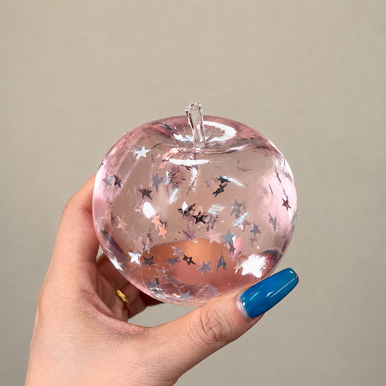 Pink Star Apple Squishy – Zero Bounce-back Stress Relief Toy