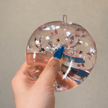 Pink Star Apple Squishy – Zero Bounce-back Stress Relief Toy