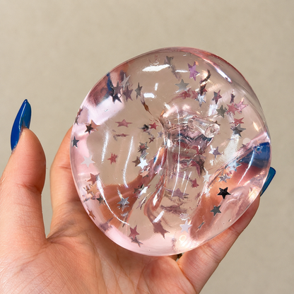 Pink Star Apple Squishy – Zero Bounce-back Stress Relief Toy