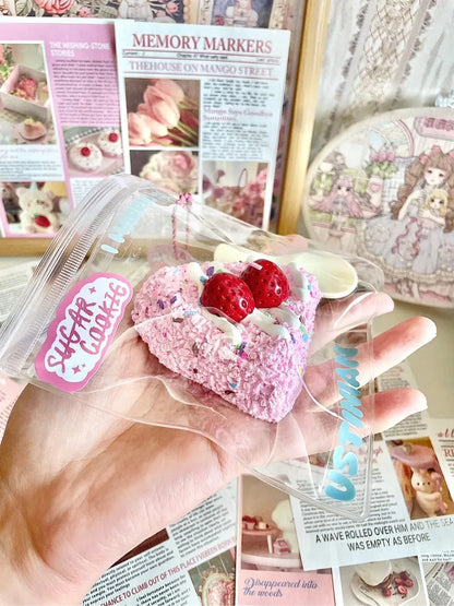 Pink Strawberry Rice Ball Squishy – Slow Rising Stress Relief Toy