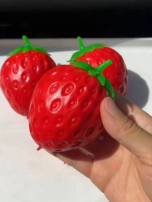 Strawberry Block Crunchy Squishy – Glitter-Filled Stress Relief Toy