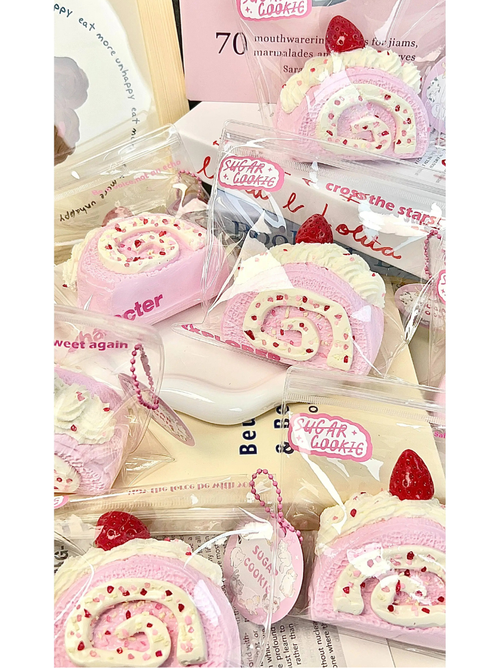 Strawberry Swiss Roll Squishy – Slow Rising Sensory Stress Relief Toy