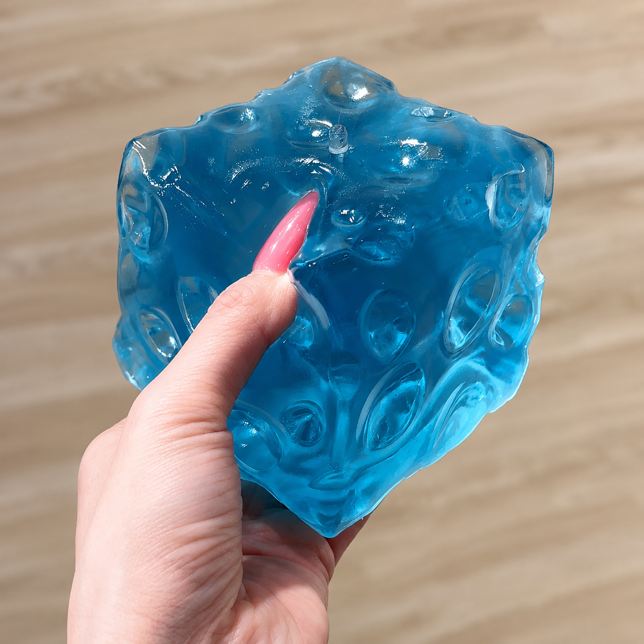 Transparent Jelly Cheese Squishy – Handmade Moldable Non-Rebounding Vaseline-Texture Squishy Ball