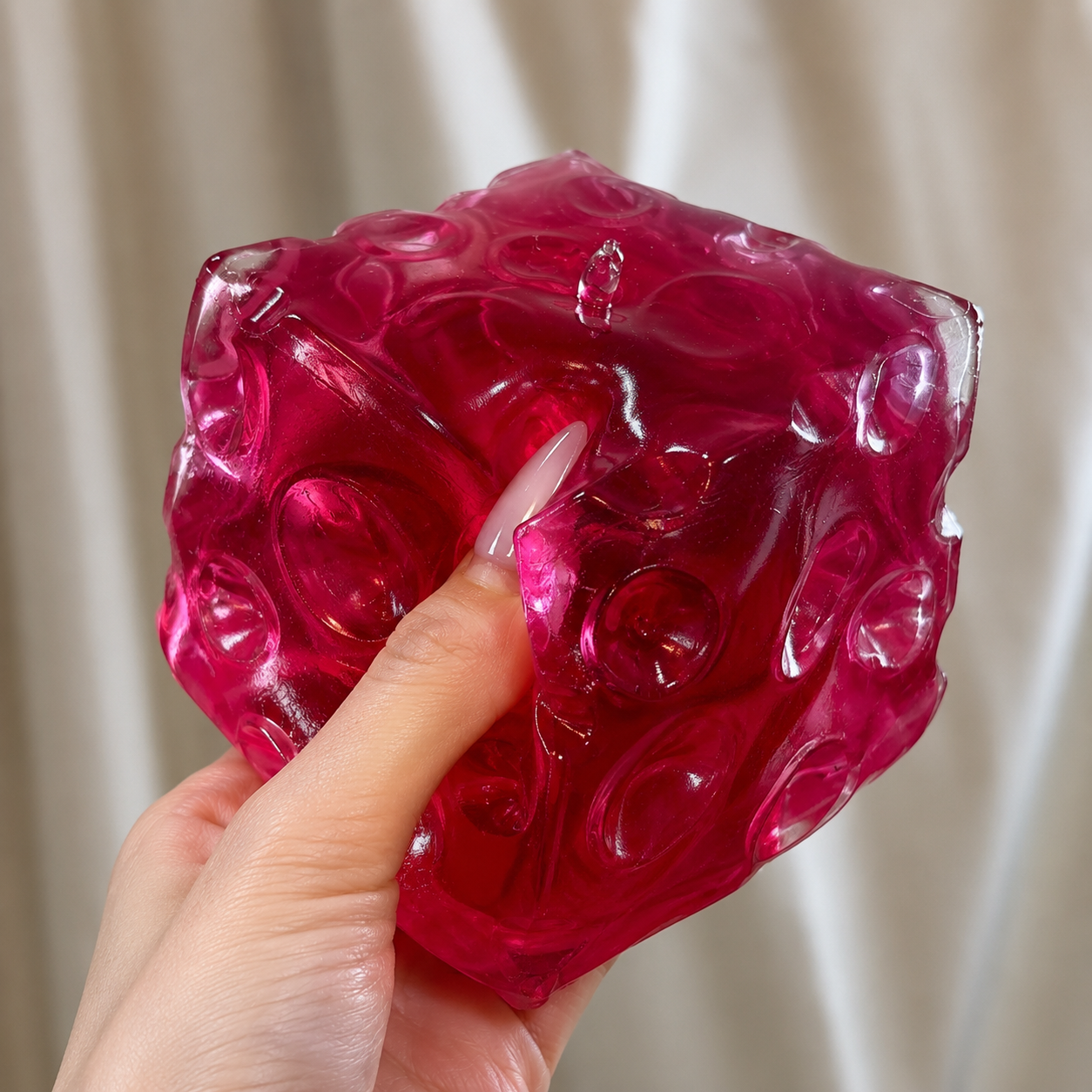 Transparent Jelly Cheese Squishy – Handmade Moldable Non-Rebounding Vaseline-Texture Squishy Ball