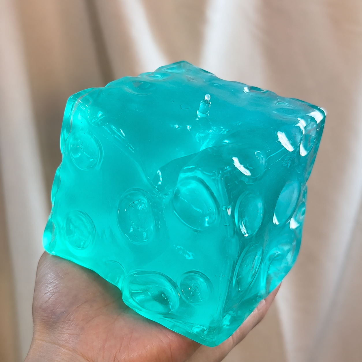 Transparent Jelly Cheese Squishy – Handmade Moldable Non-Rebounding Vaseline-Texture Squishy Ball