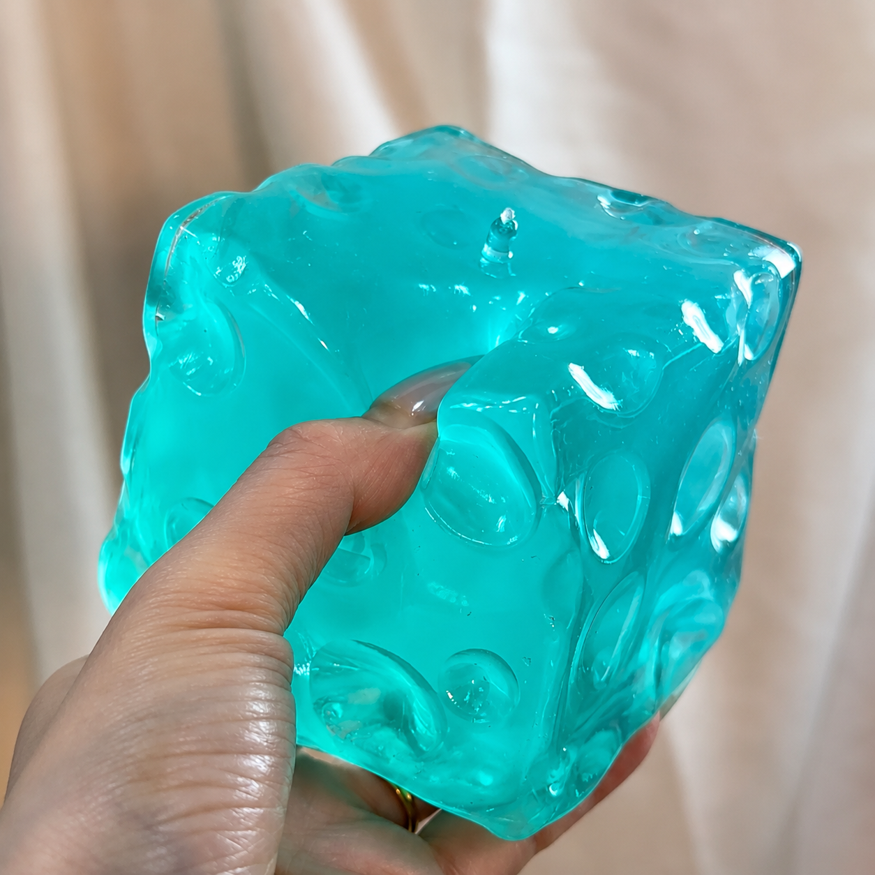 Transparent Jelly Cheese Squishy – Handmade Moldable Non-Rebounding Vaseline-Texture Squishy Ball