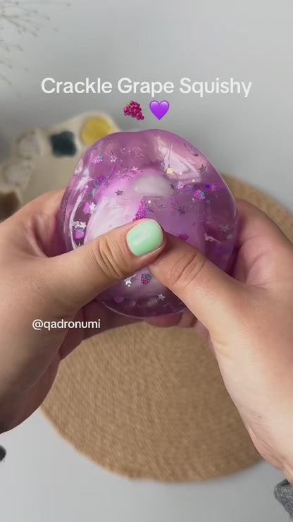 Crackle Grape Squishy – Stress Relief Toy