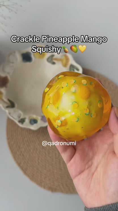 Crackle Pineapple Mango Squishy – Stress Relief Toy